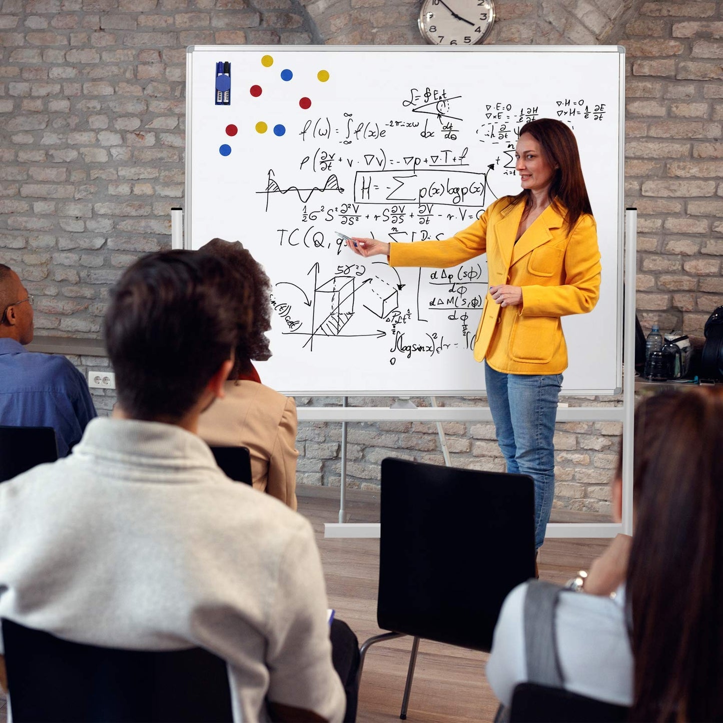 60"x48" Mobile Whiteboard Double-Sided Magnetic Dry Erase Board on Wheels - Comercial Rolling White Boards with Sturdy Stand for Home, Office & School